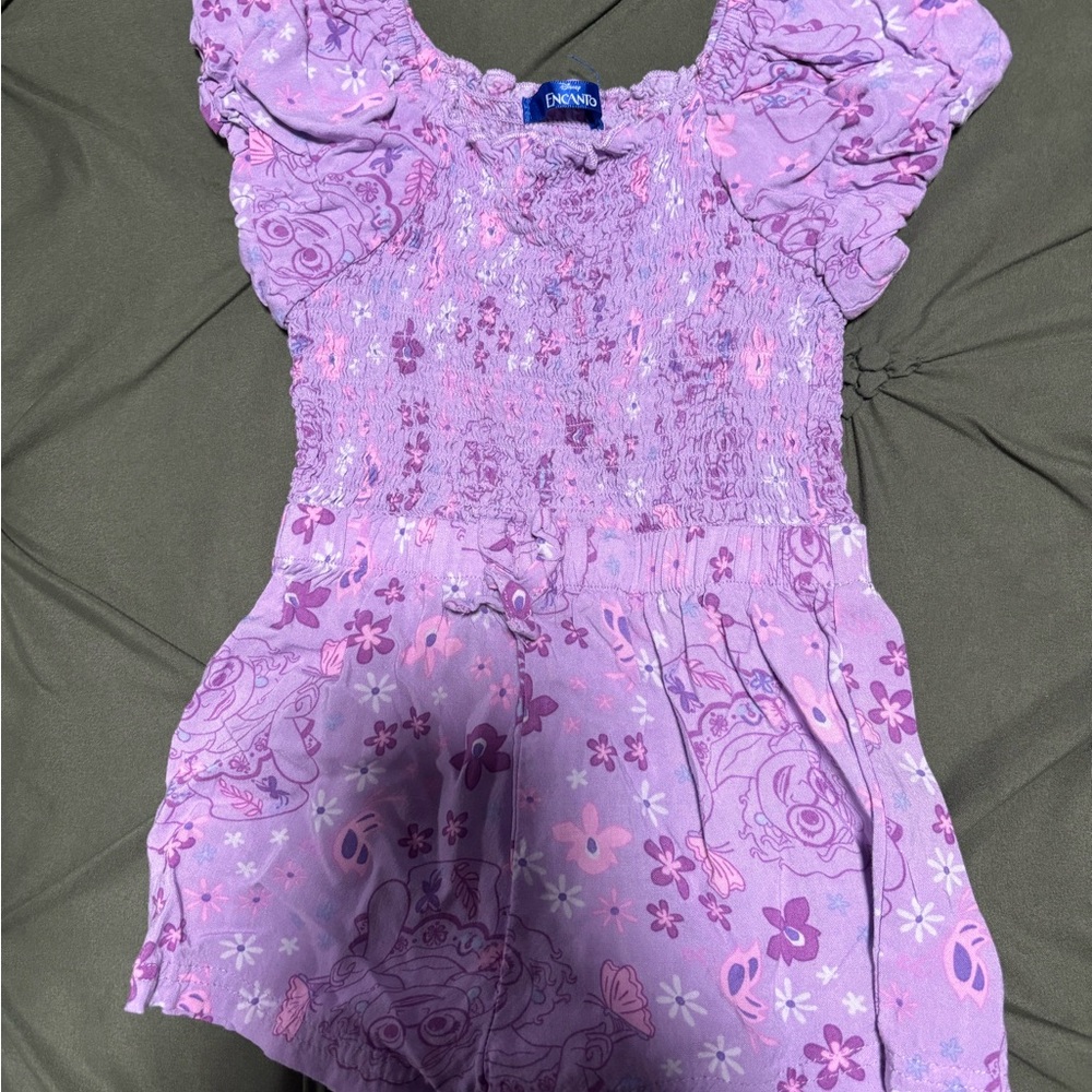 Disney Lavender Floral Dress with Ruffles